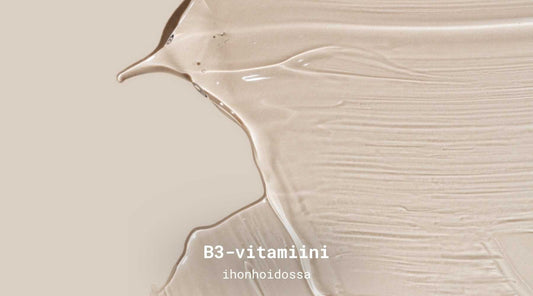 B3-vitamiini levitettynä pleksilasin päälle.